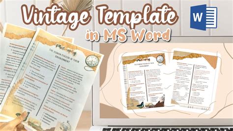 Ms Word Aesthetic Vintage Template For Digital Note Taking Online