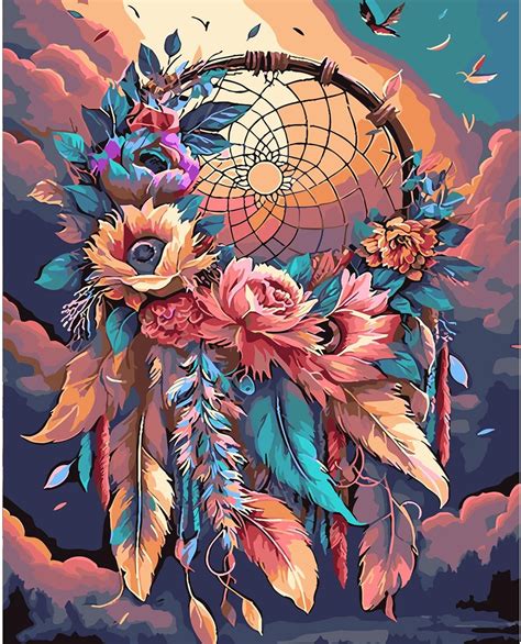 Mogtaa Dream Catcher Paint By Numbers For Adults Colorful