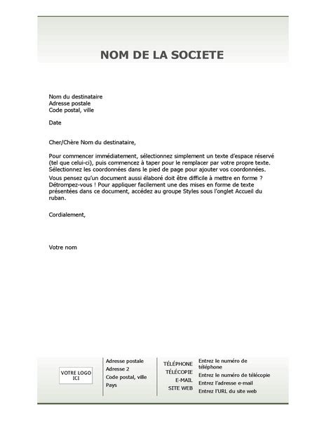 Papier à En Tête De Lettre Professionnel Simple