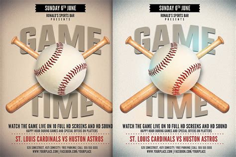 Baseball Game Flyer Template Creative Photoshop Templates Creative