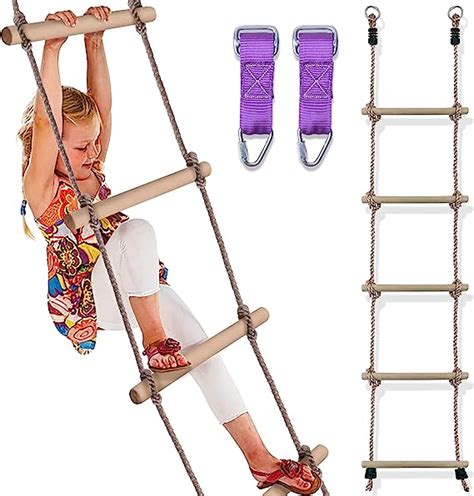 Wooden Climbing Rope Ladder For Kids Kids Ninja Warrior