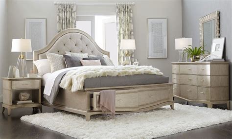 Looks nice with lot of storage. A.R.T. Starlite Glam Upholstered Queen Storage Bedroom ...