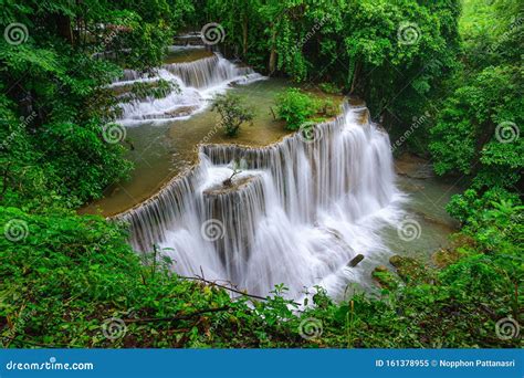 Huay Mae Khamin Waterfalls In Deep Forest At Srinakarin National Park