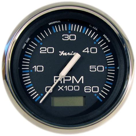 Faria 33732 Chesapeake Stainless Steel Tachometer With Hourmeter 6000