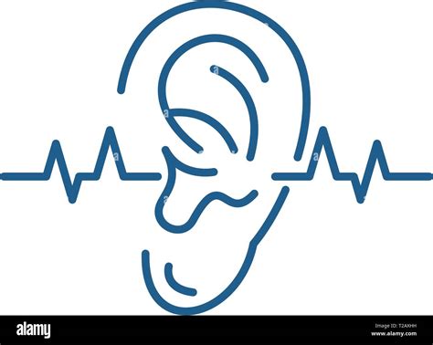 Hearing Test Line Icon Concept Hearing Test Flat Vector Symbol Sign