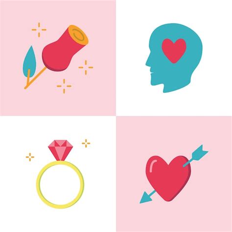 premium vector valentine day romantic icon set