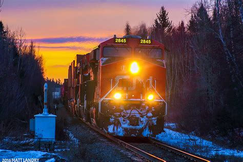 Railpicturesca Matt Landry Photo During A Colorful Sky At Sunrise