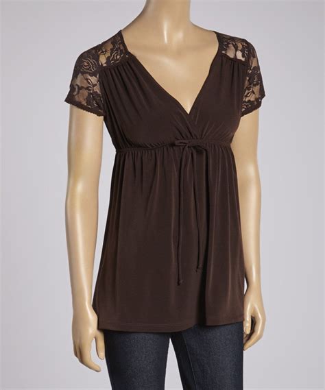 Take A Look At This Brown Lace Empire Waist Top I Bought At Zulily
