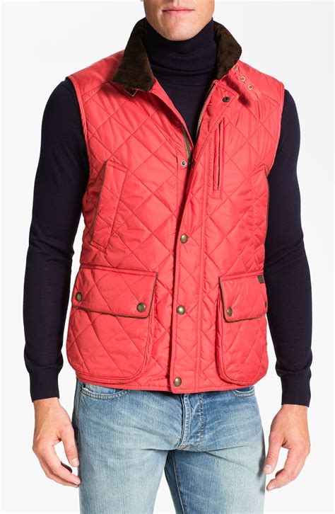 Polo Ralph Lauren Classic Fit Quilted Vest In Red For Men Epson Red Lyst
