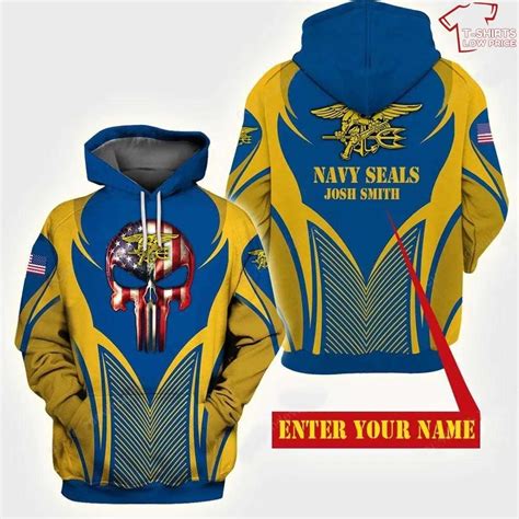 Personalized Us Navy Seals Skull American Flag 3d Hoodie T Shirts Low