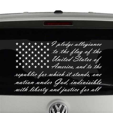American Flag Pledge Of Allegiance Vinyl Decal Sticker