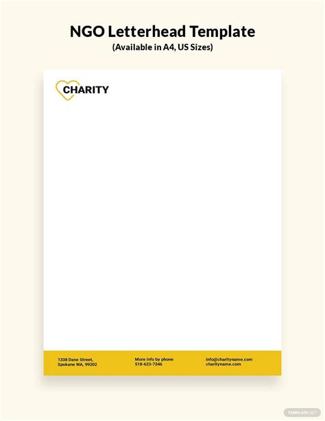 Non Profit Letterhead Template In Psd Indesign Word Publisher Pages