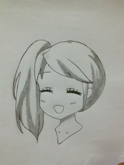 Anime Cute Girl Easy Drawing Sketch