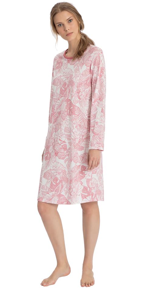 Calida Long Sleeve Cotton Knit Nightgown