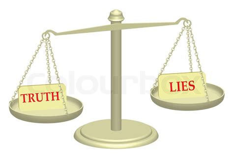 Truth And Lies On Justice Scales Illustration Stock Image Colourbox
