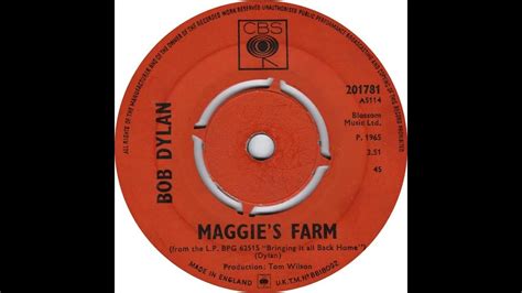 Uk New Entry 1965 158 Bob Dylan Maggies Farm Youtube