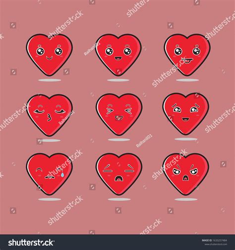 Heart Emoji Vector Set Valentines Day Stock Vector Royalty Free