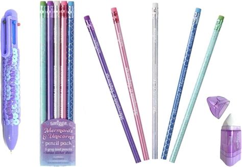 Smiggle Rainbow Pen Pencil Pack And 2 In 1 Sharpener Eraser Tub