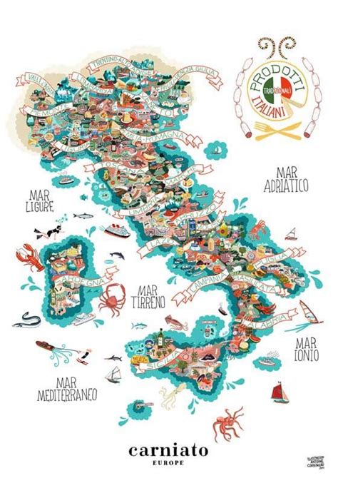 Mapa Turístico De Italia Italia En 2019 Mapa De Italia Arte Con