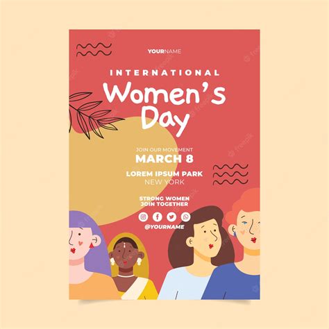 premium vector hand drawn international women s day vertical poster template