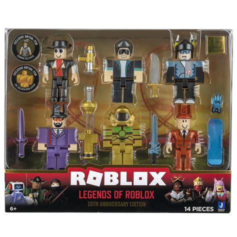 Roblox Action Collection Legends Of Roblox 15th Anniversary Gold Six Figure Pack [includes
