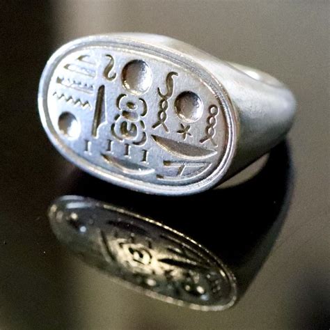 Lost Wax Cast Reproduction Of A Ring With Cartouche Of Tutankhamuns