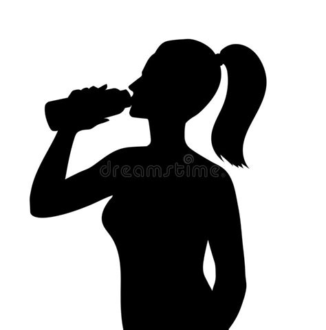Woman Silhouette Drinking Water Stock Illustrations 150 Woman