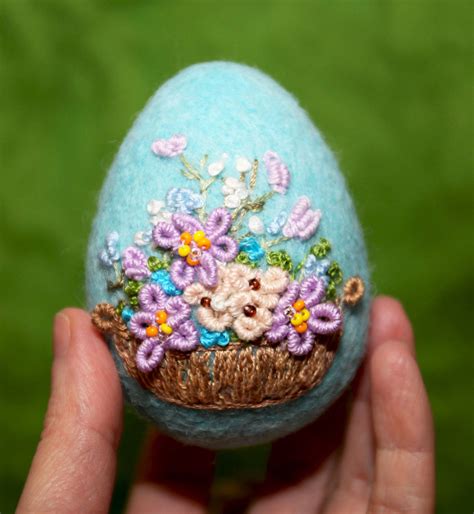 Needle Felted Egg Easter Decoration Easter Ornament Handmade 3dd