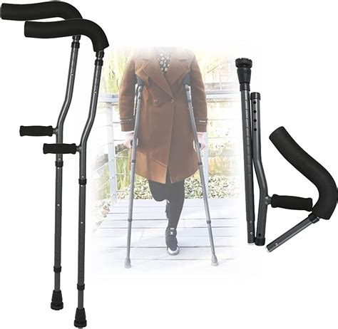 Folding Underarm Crutches Adults 9 Level Height Adjustable