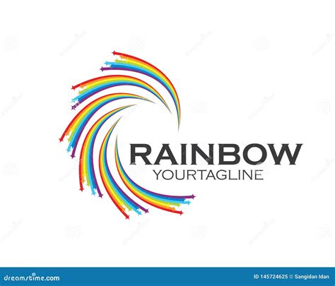 Rainbow Logo Icon Vector Template Stock Vector Illustration Of Rain