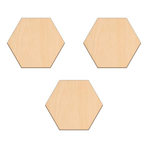 Hexagon wooden shapes - 15cm x 0.3cm | Wood Craft Shapes