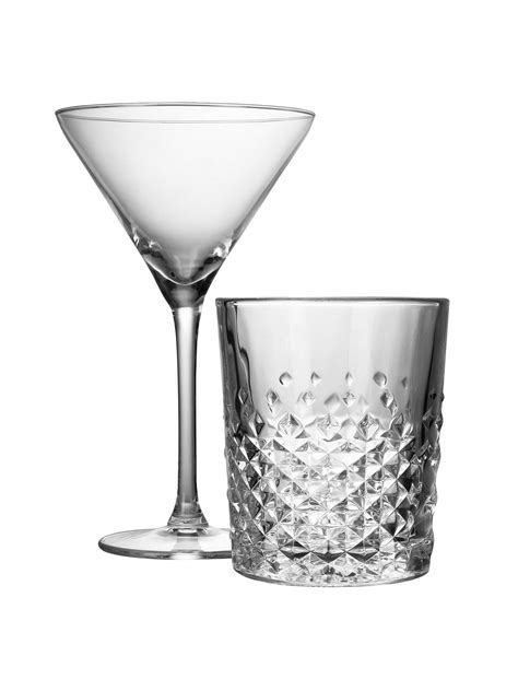 Royal Leerdam Twins Cocktail Glasses Set Of 4 Martini Glasses And Set Of 4 Tumblers At John