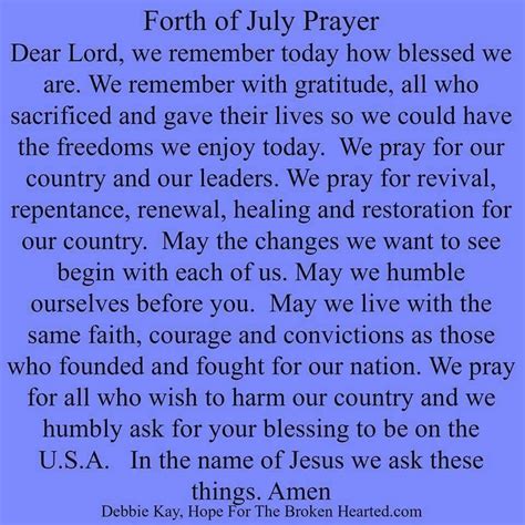 Fourth Of July Prayer Amen Prayer For Our Country Fourth Of July