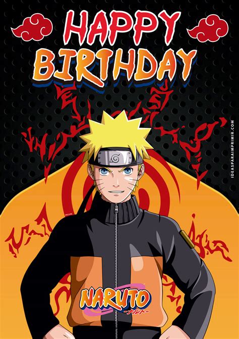 Kit De Cumpleaños De Naruto Imprimible Gratis Incluye 15 Invitaciones