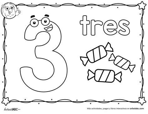 Número 3 para colorear | Árbol ABC