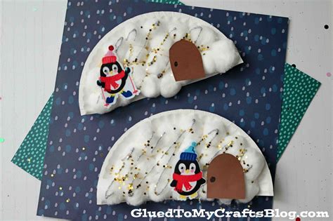 Paper Plate And Cotton Ball Igloo Craft