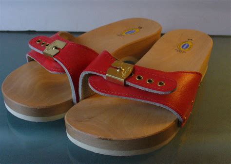 Original Dr Scholls Exercise Sandals Made In Italy Red Size