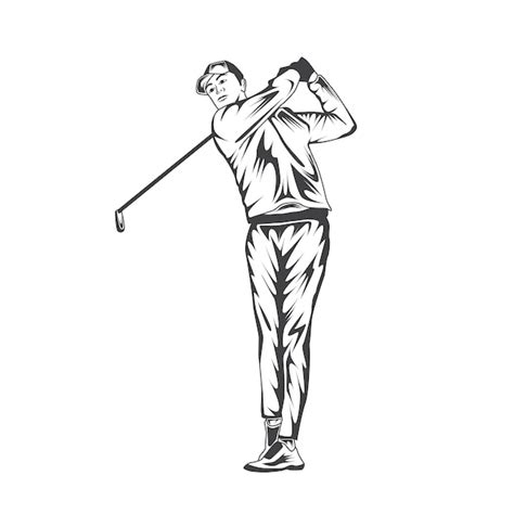 Premium Vector Retro Golf Player Vector Stock Illustration