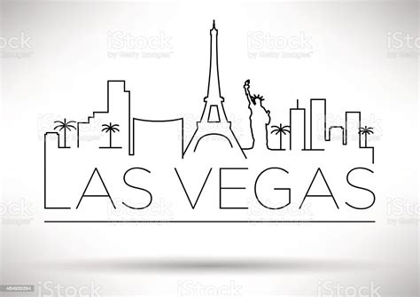 Line Drawing Of The Las Vegas Skyline With The Citys Name stock vector