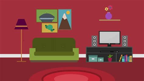 Download in under 30 seconds. Cartoon Modern Colorful Living Room Stock Footage Video ...