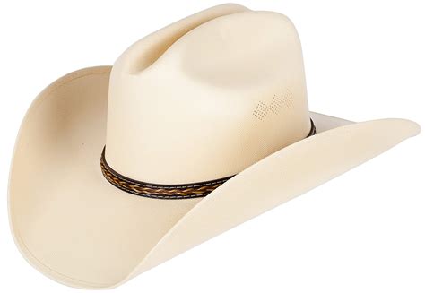 Queue Essentials Western Style Pinch Front Straw Canvas Cowboy Cowgirl