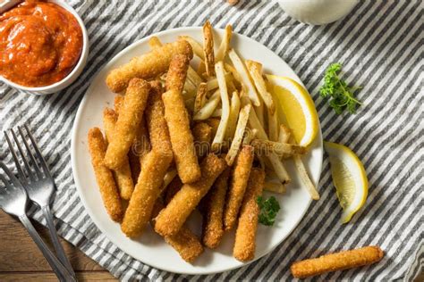 Homemade Deep Fried Fish Sticks And Fries Stock Photo Image Of