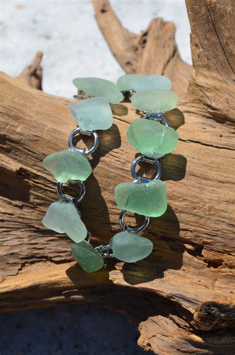 Gorgeous Aqua And Sea Foam Sea Glass Bracelet Etsy