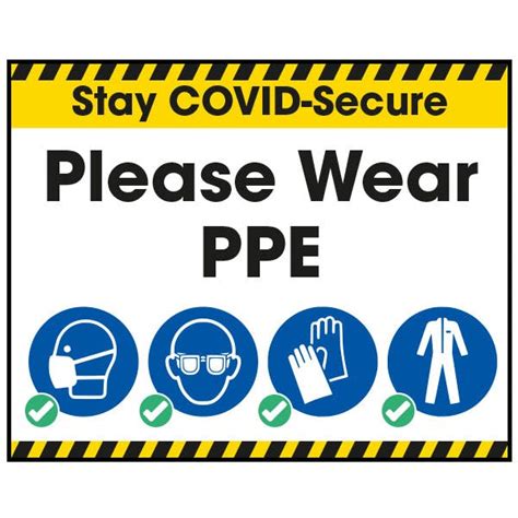 Stay Covid Secure Please Wear Ppe Label