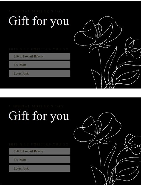 Free Gift Certificate Template Excel Word Template Free Gift
