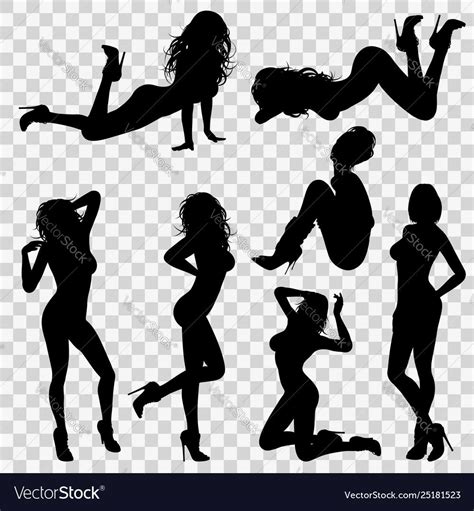 Silhouettes Sexy Girl Vector Image On Vectorstock