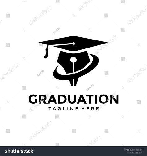 Black White Graduation Logo Design Stock Vector Royalty Free