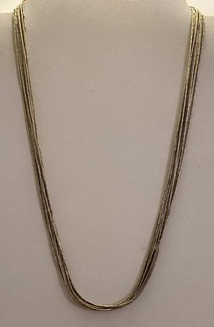 Vintage Native American Liquid Sterling Silver Strand Necklace