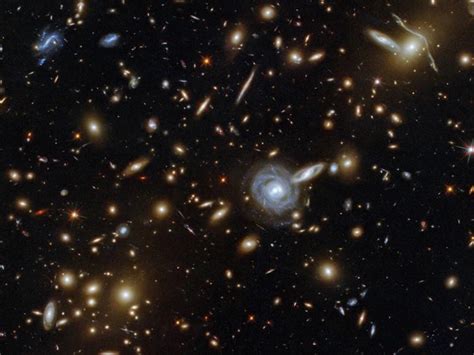 Look Hubble Telescope Sights Clusters Of Galaxies Bright Stars Over 3