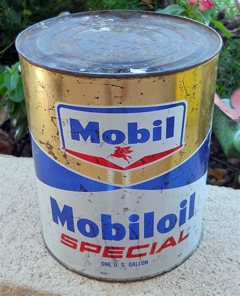 Mobil Oil Can One 1 Gallon Size Rare Can Mobiloil Special